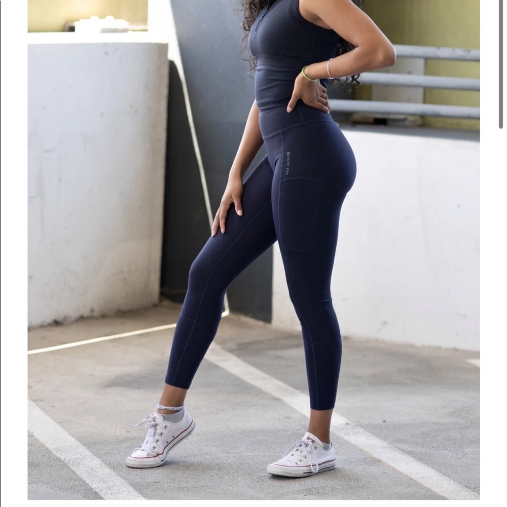 Nasty Fit Navy Blue Seamful Leggings